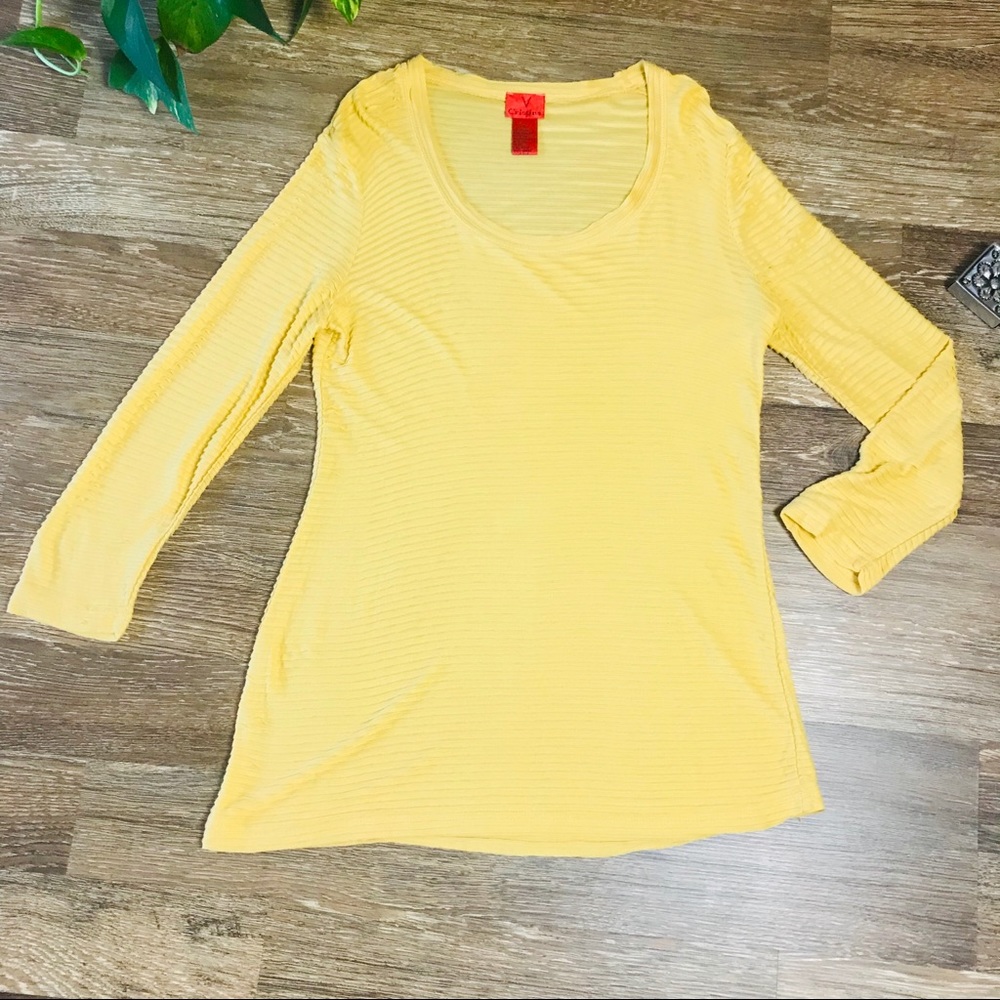 V Cristina mustard yellow top